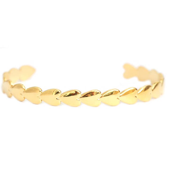 Gouden armband met hartjes voor wholesale door Love Ibiza