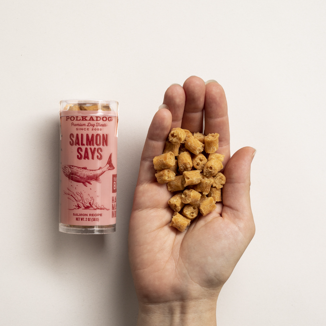 Polkadog - Wholesale Pet Treats - Dog - Mini Tube: Salmon Says, Training Bits - 2oz - Dog Treats3