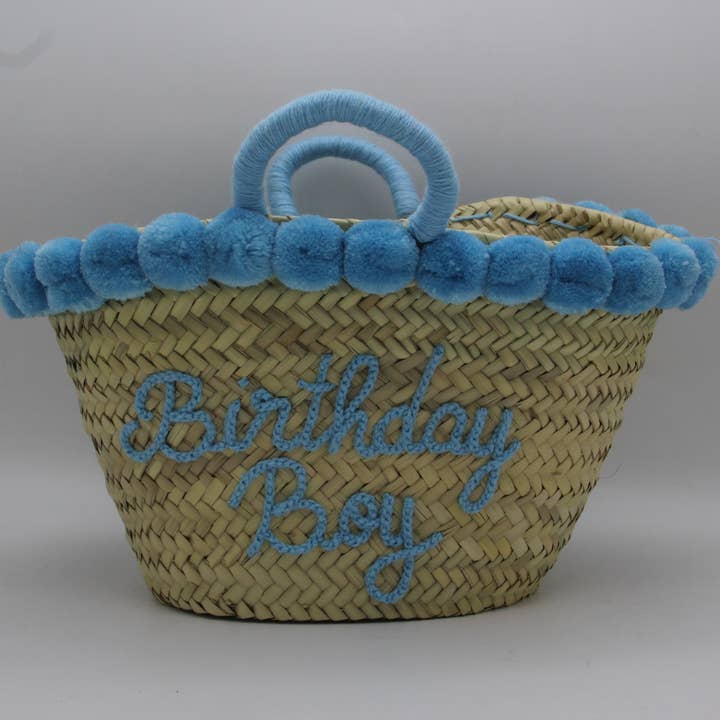 Custom Straw Beach Bag – Personalized Pompoms Woven Basket for wholesale by MOROHANDS