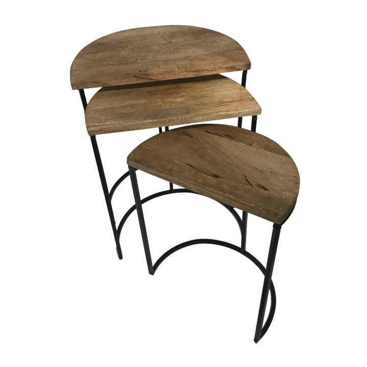 Wilco Home - Wholesale Side table - Set of 3 "Upcycled" Mango Wood Nesting Display/Side Tables1