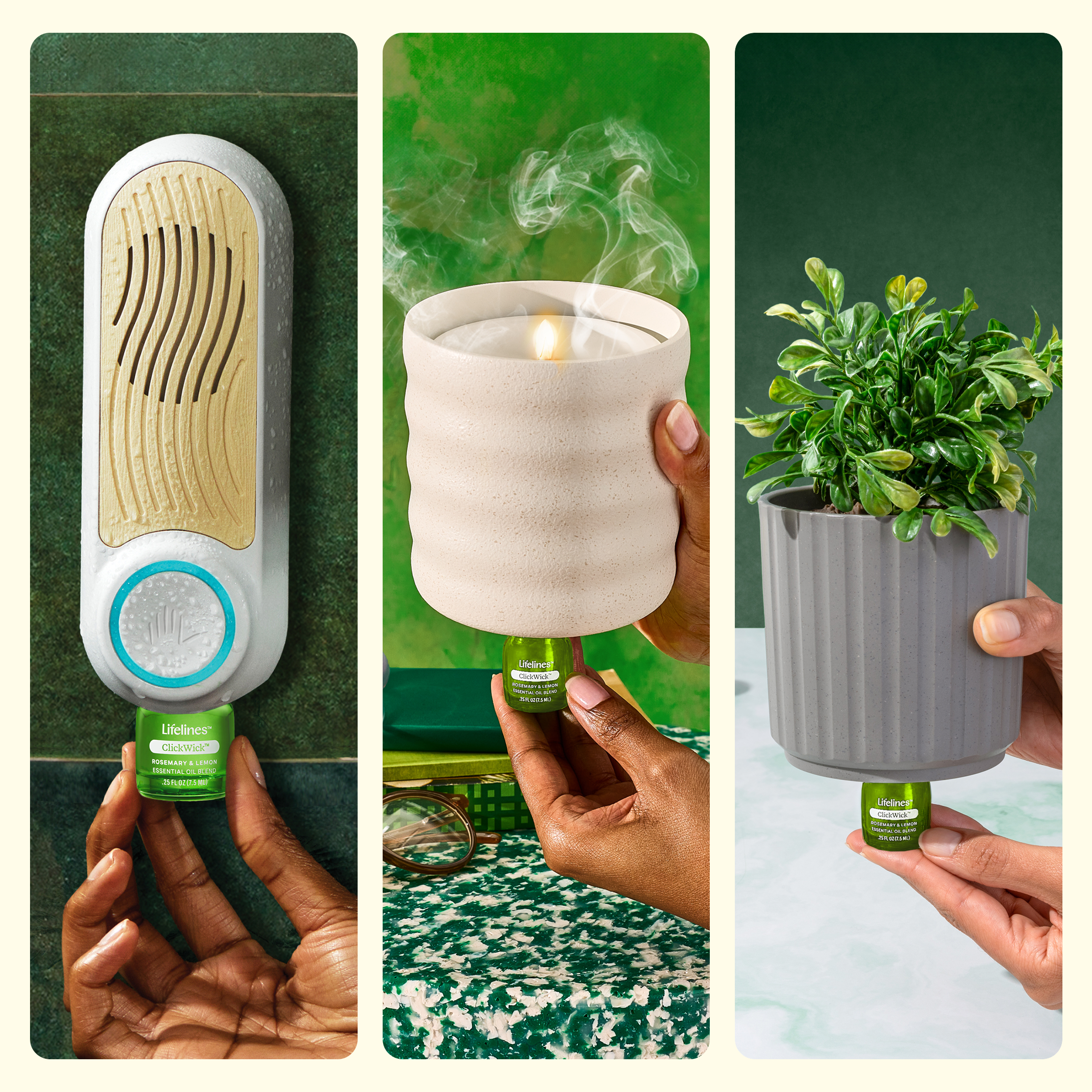 Lifelines - Wholesale Essential Oil - ClickWick Herbal Refill- For Candle/ Plant/Shower Diffusers1