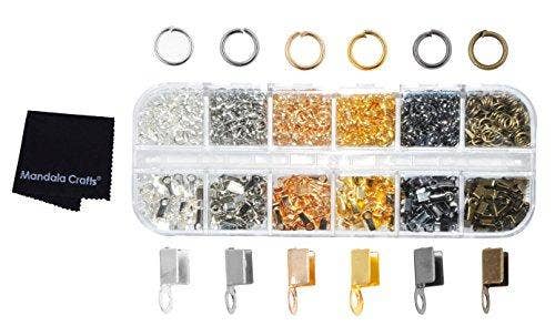 Mandala Crafts – wholesale Craft supplies – Ribbon Crimps for Jewelry Making, Ribbon Clamps, Fold Over Cord Ends, Jewelry Finding Kit for Bracelets, Bookmarks; by Mandala Crafts5