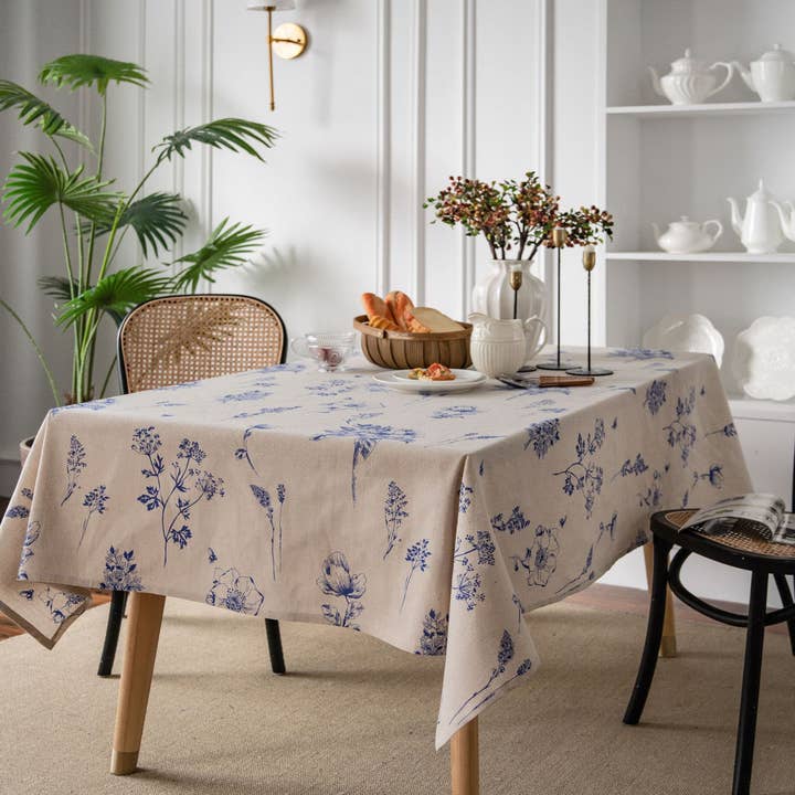 ACCITY - Wholesale Tablecloth - COTTON AND LINEN RECTANGULAR FRESH TABLECLOTH_CWMM0953