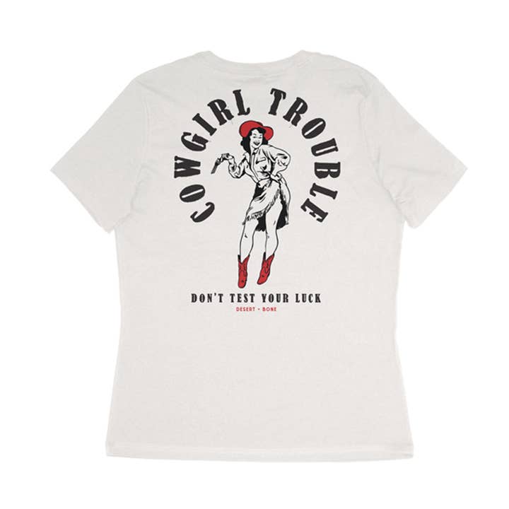 Cowgirl Trouble T-Shirt for wholesale by Desert and bone