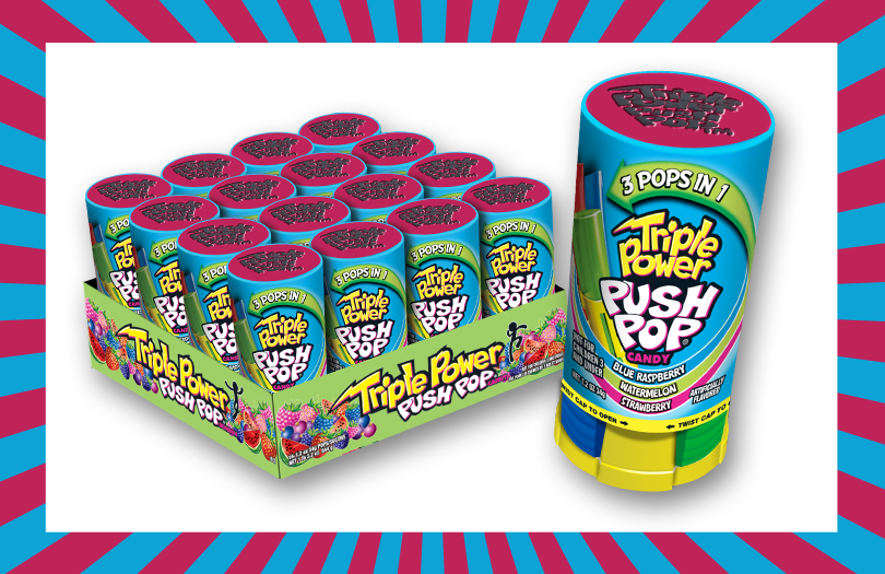 iSweet.ca - Wholesale Boiled sweets - Topps Triple Power Push Pop Original X 160