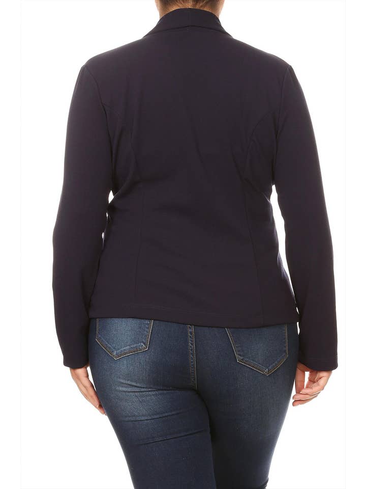 MOA COLLECTION - Wholesale Blazer - Women's - Women's Solid Casual Plus Size Trendy Blazer Jacket35