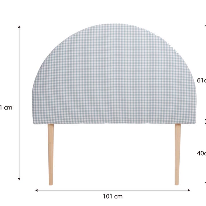 Really Nice Things - Wholesale Headboard - Children's turquoise gingham upholstered headboard1