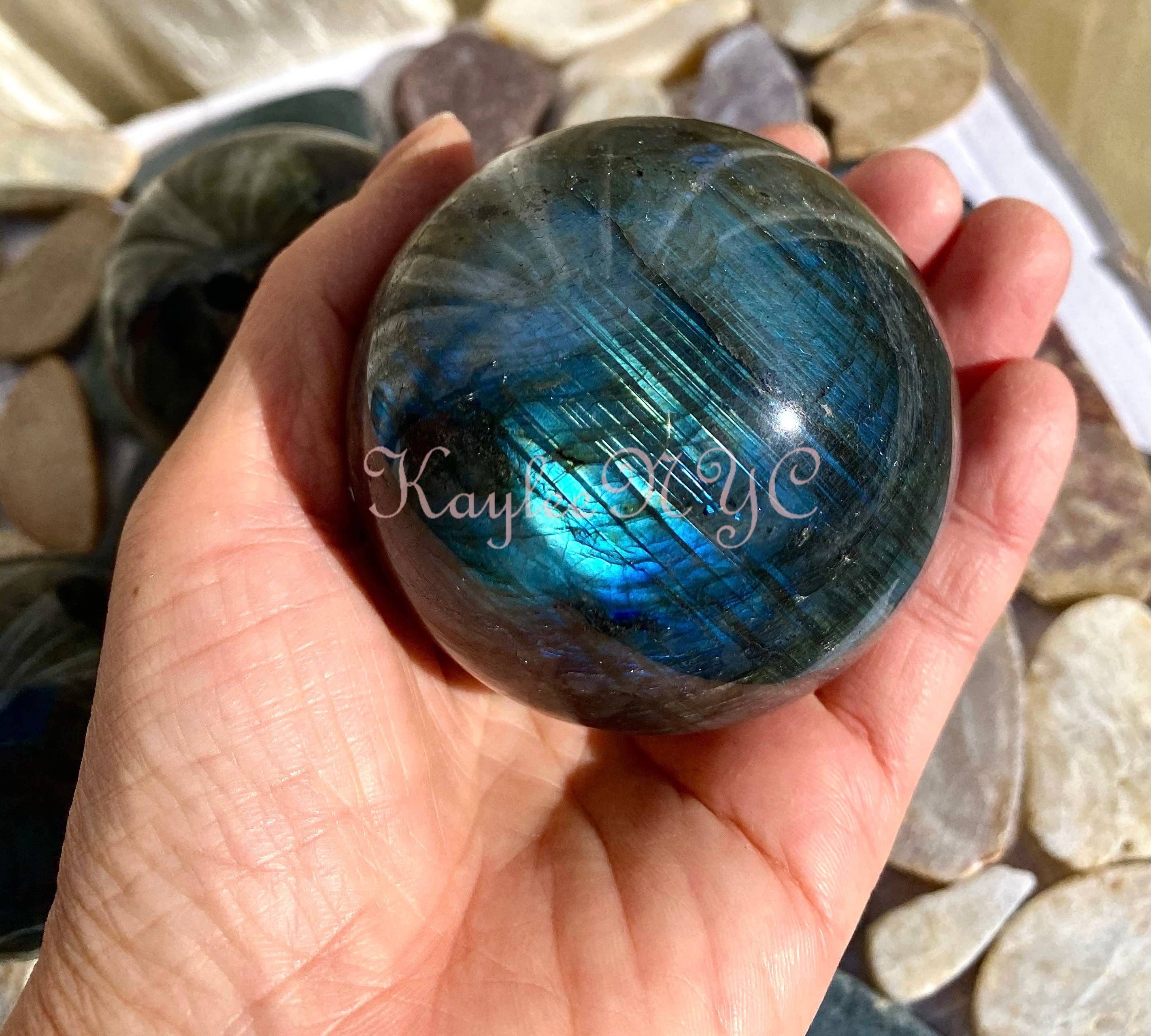 KayleeNYC - Wholesale Spiritual Stone/Crystal - 3-4 Pcs Natural Labradorite Sphere Crystal Ball healing 13