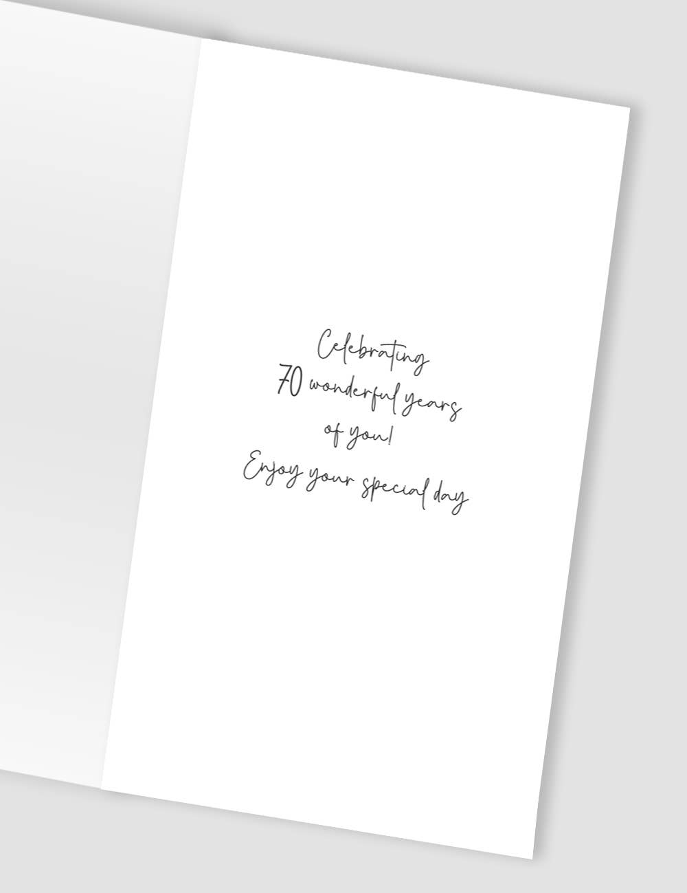 Second Nature Ltd - Wholesale Birthday Card - 70th - Large Pink Flower - Champagne - Second Nature2