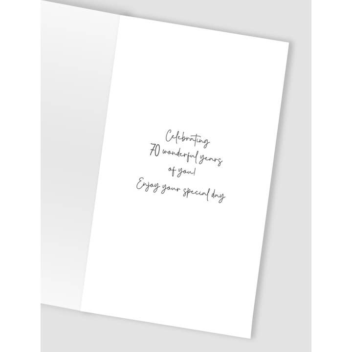 Second Nature Ltd - Wholesale Birthday Card - 70th - Large Pink Flower - Champagne - Second Nature2