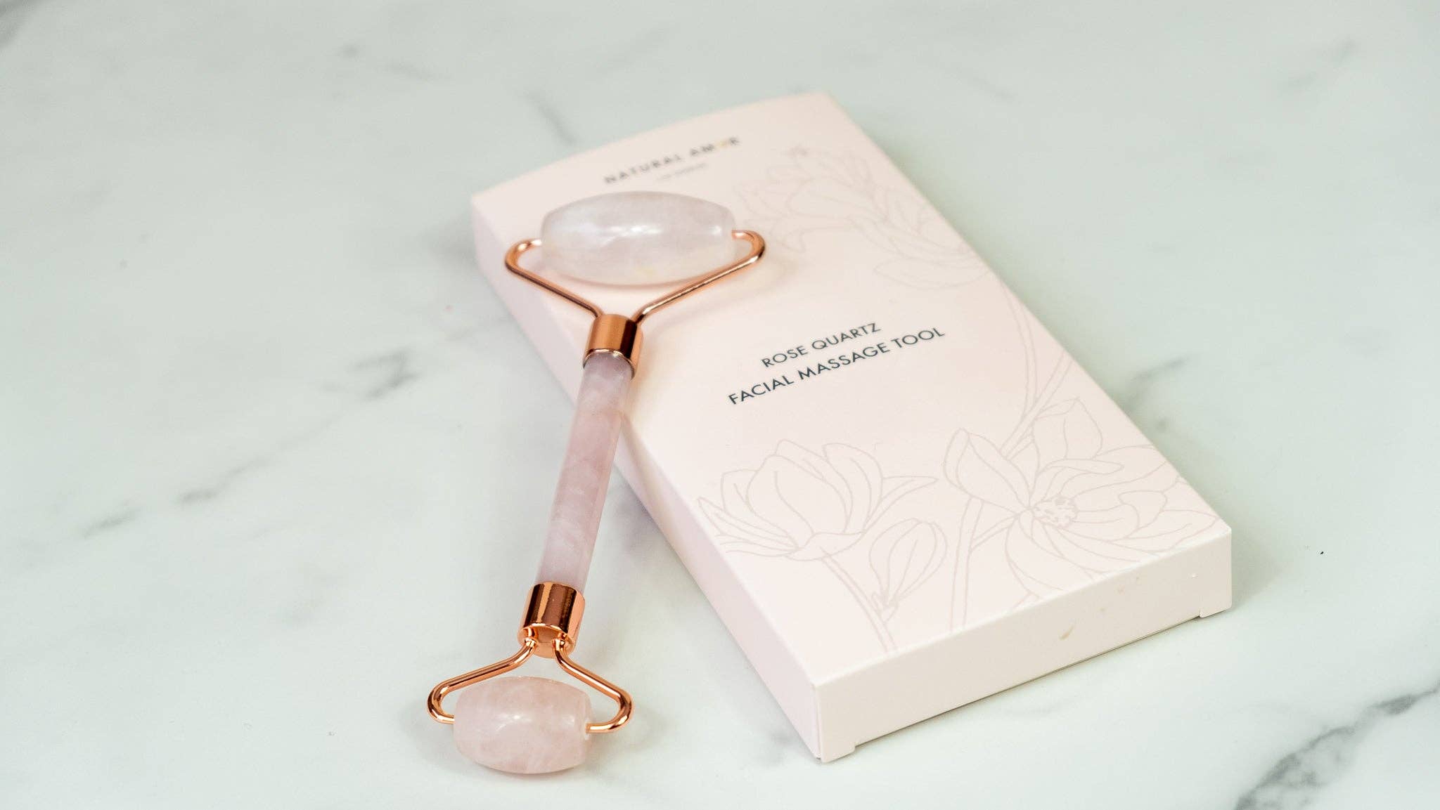 Natural Amor LLC – wholesale Face/beauty roller – Rose Quartz Facial Roller1
