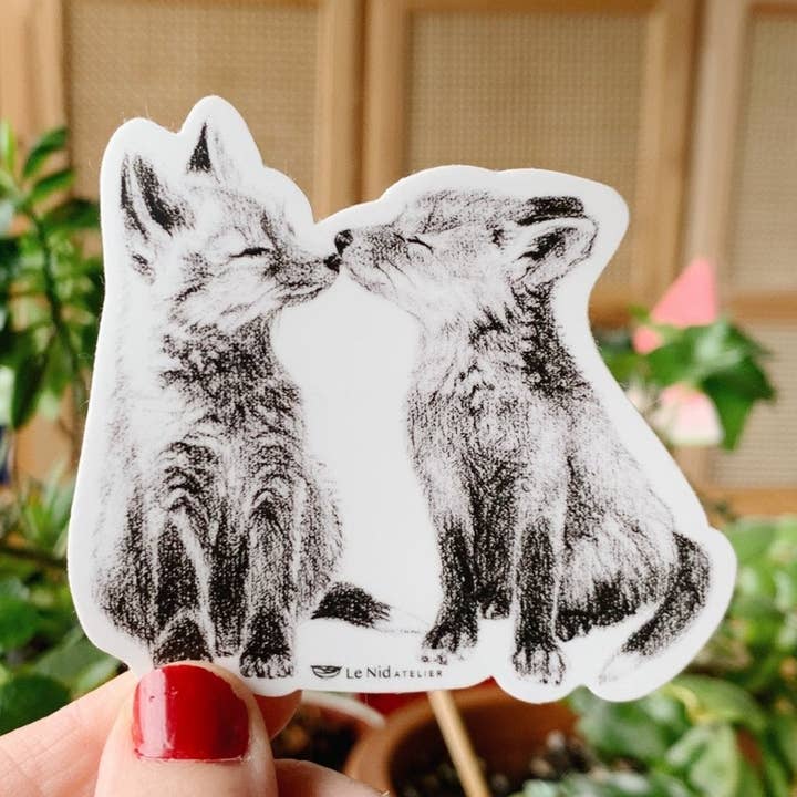 Adorable Foxes Stickers for Water Bottle, Agenda or Computer for wholesale by LE NID atelier