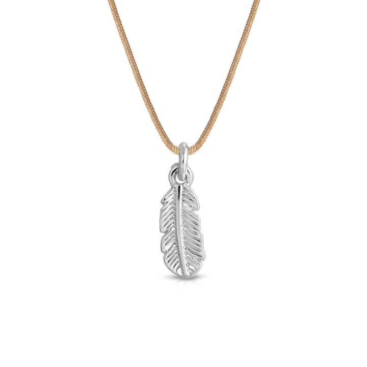 Lucky Feather - Wholesale Pendant/Charm Necklace - New Moon Silver Necklace - LIGHTNESS/FEATHER1
