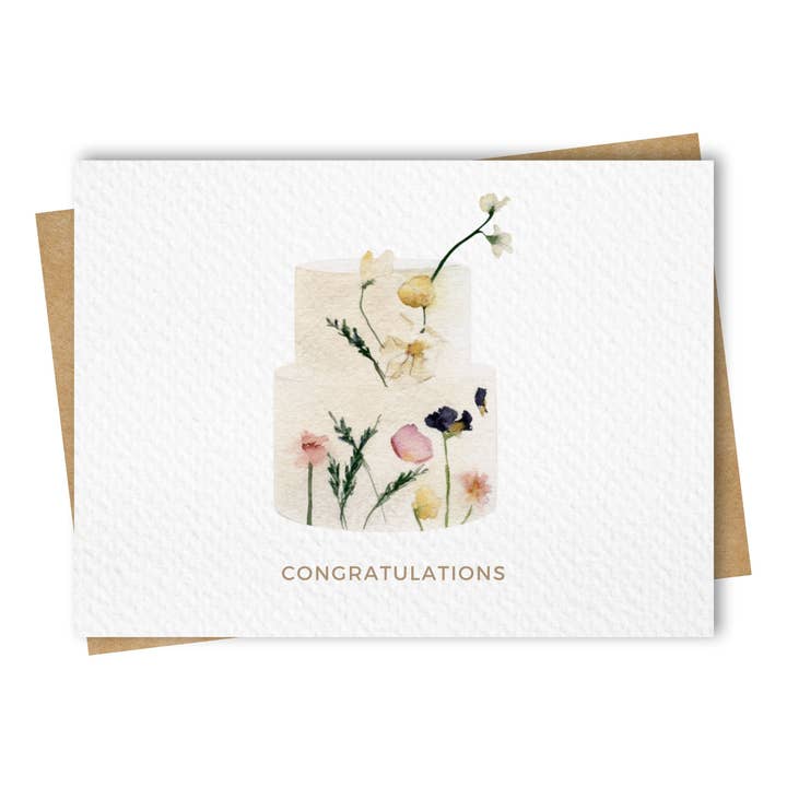 Paper Kuts - Vente Cartes de félicitations - Gâteau de mariage floral — Carte de félicitations, enveloppe Kraft incluse3