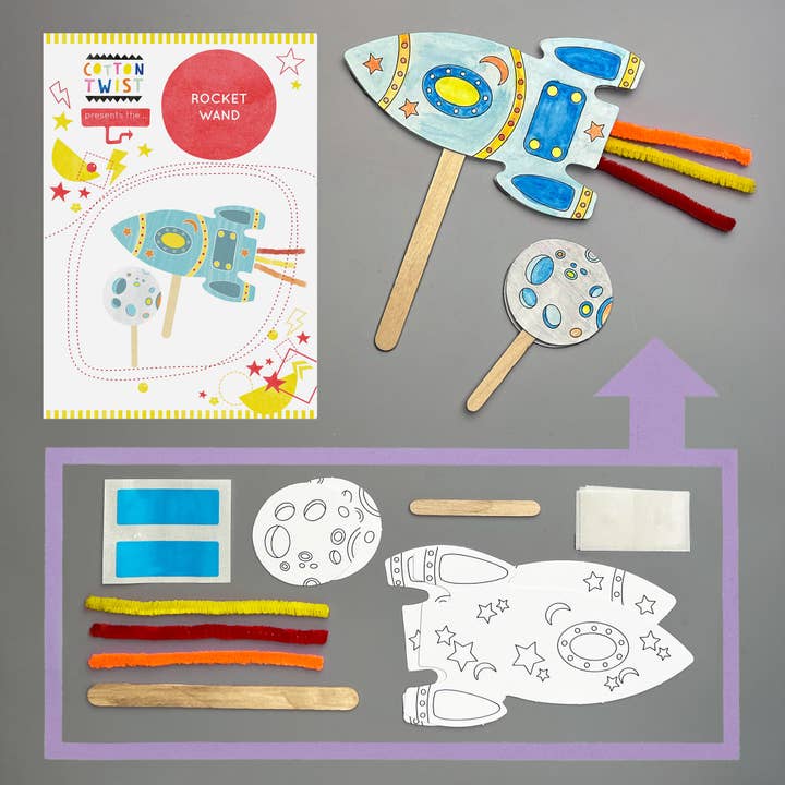 Cotton Twist - Vendita all'ingrosso Kit per lavoretti fai da te - Bambini - Crea la tua bacchetta razzo