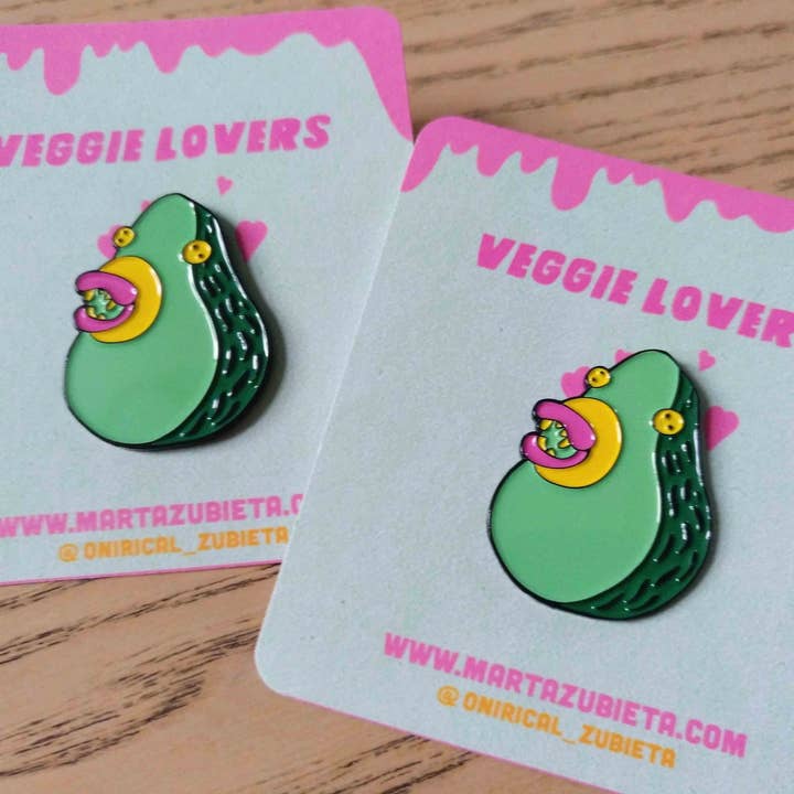 Zubieta Illustration – wholesale Nål och knapp för kavajslag – Avokado mjuk emaljstift | Veggie lover-serien