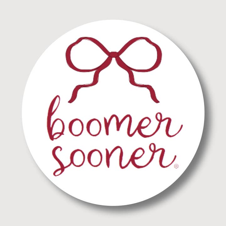 University of Oklahoma OU Bow Button - 2.25 inch for wholesale by Good Vibez Collegiate