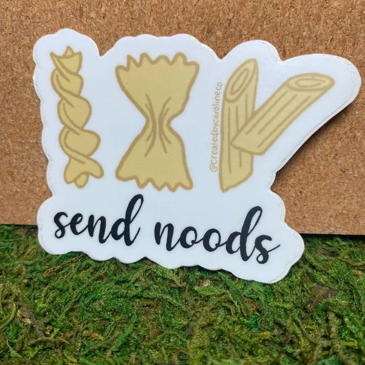 Send Noods - Cursive Text Vinyl Sticker for wholesale by Created By Caroline Co