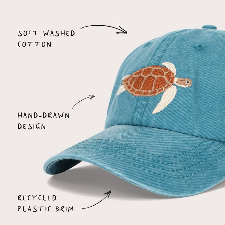 Pallion Point - Wholesale Baseball Cap - Unisex - Turtle Fish Lid | Cotton Dad Cap in Blue