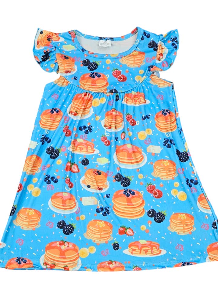 Great Lakes Kids Apparel - Wholesale Dress - Kids - Sunday Morning Breakfast Milk Silk Flutter Dress