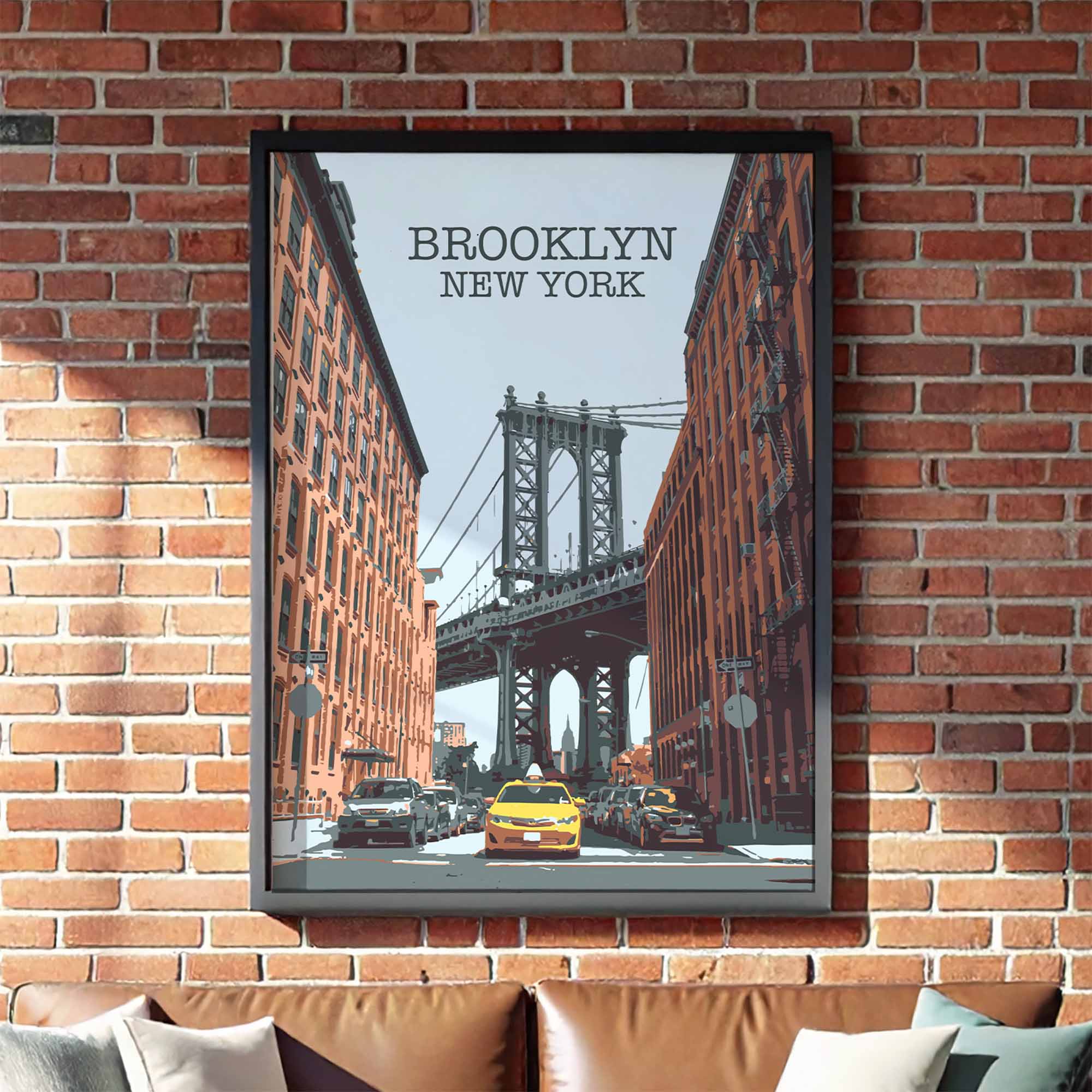 Newpencilbox Art - Wholesale Art Print - Brooklyn, New York Poster – Dumbo Yellow Cab Art Print2
