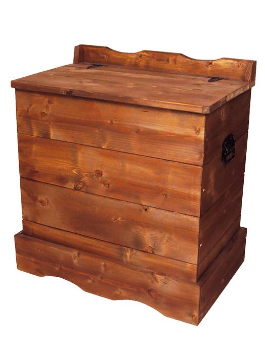“Moena” wooden trunk and storage box, handcrafted for wholesale by Capra Attilio