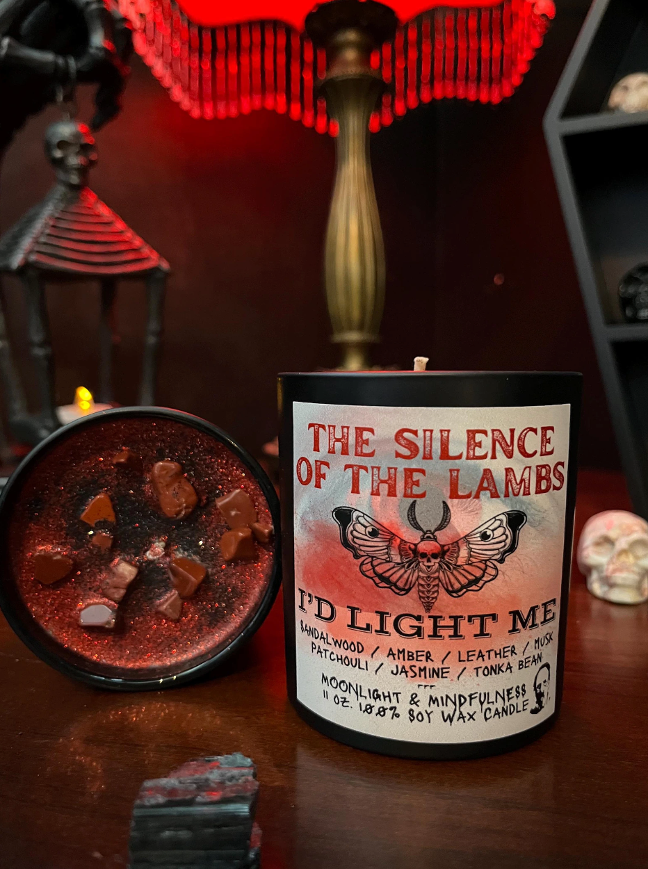 Moonlight & Mindfulness - Wholesale Jar/Filled Candle - Horror Movie Crystal Candles, 100% Soy Wax, Spooky Decor2