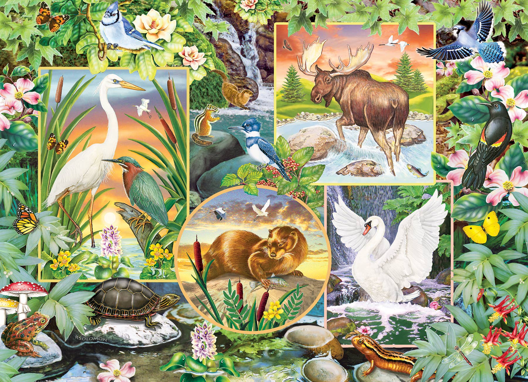 Outset Games and Cobble Hill Puzzles - Wholesale Puzzle - Adult - River Magic (Family) 350pc puzzle1
