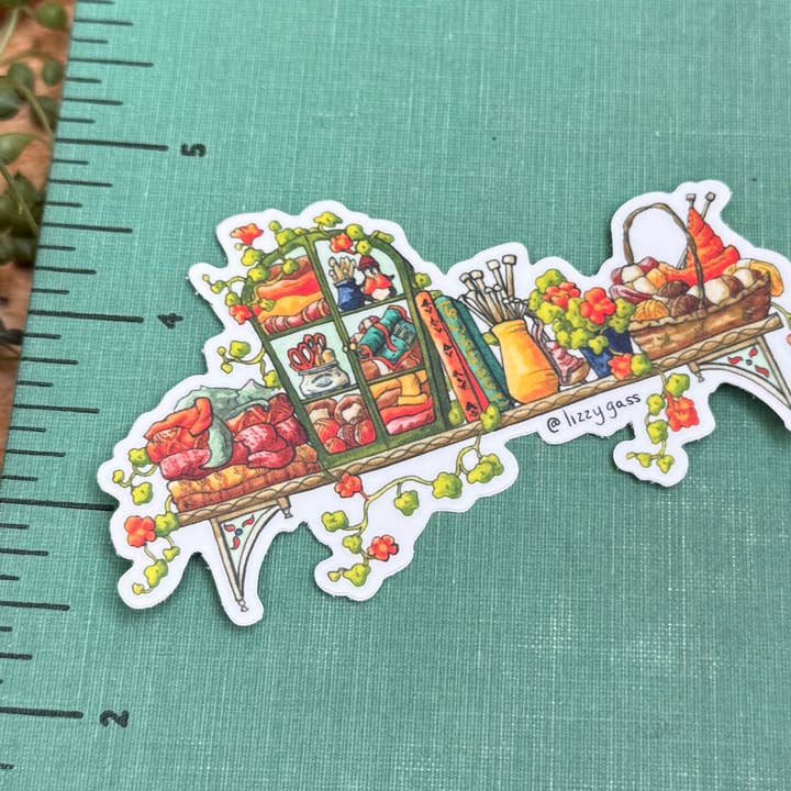 Lizzy Gass - Wholesale Phone & Laptop Stickers - The Mini Fiber Artist's Shelf Sticker1
