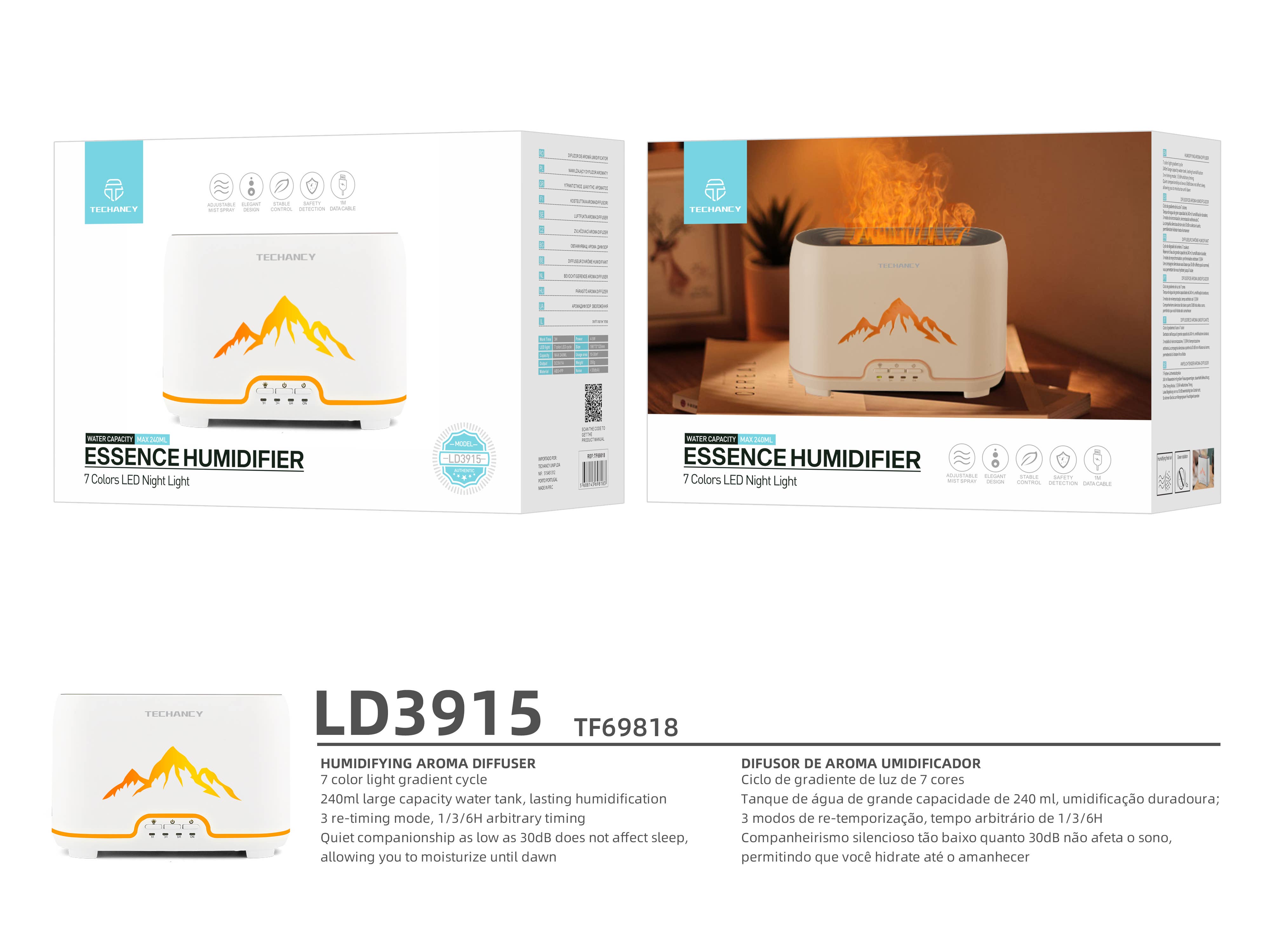 TECHANCY - Wholesale Electronic Diffuser - TECHANCY Essential Oil Diffusers, Flame Air Diffuser 240ML4