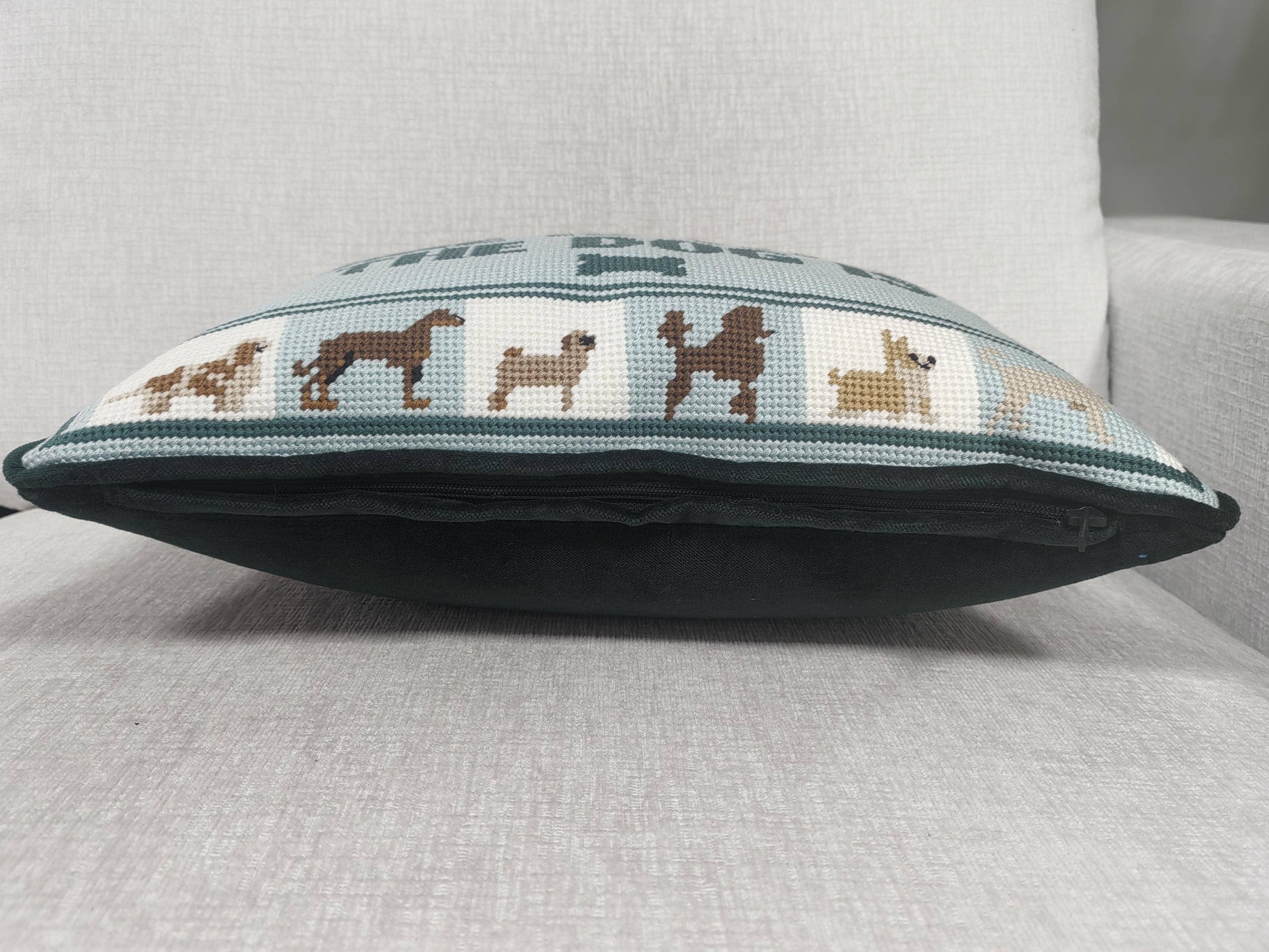 Southern Decorative - Wholesale Throw/Decorative Pillow - Home is Where the Dog is Needlepoint Pillow1