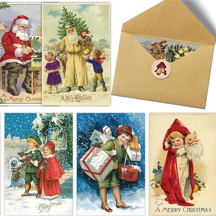 Wax Apothecary - Wholesale Christmas Card - Antique Christmas Cards: 24 Designs w/ Envelopes & Seals 8