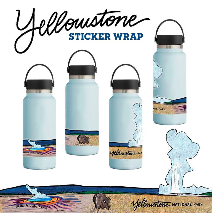 Yellowstone Sticker Wrap - National Park Sticker for wholesale by Creatively Leanne