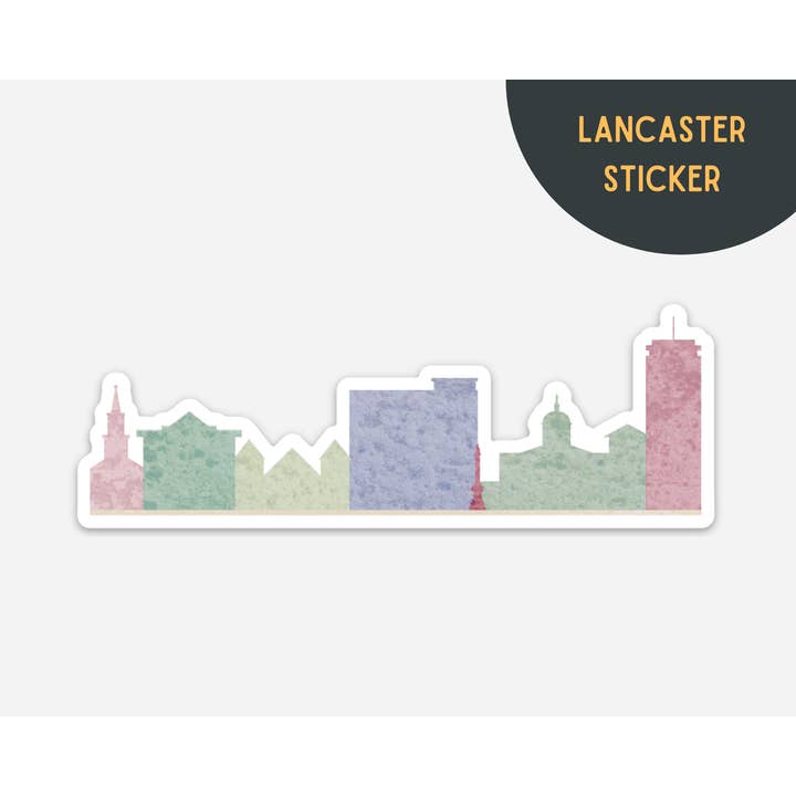 Adesivo skyline di Lancaster, Pennsylvania per la vendita all'ingrosso da parte di Map Maiden