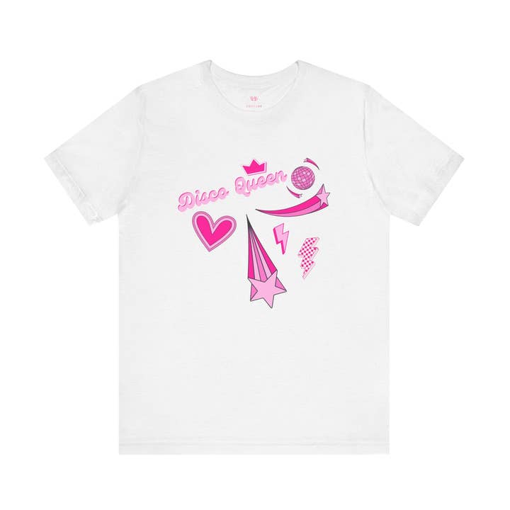 T-shirt à manches courtes en jersey unisexe Disco Queen in retro disco pour la vente par Once Upon a Find Couture