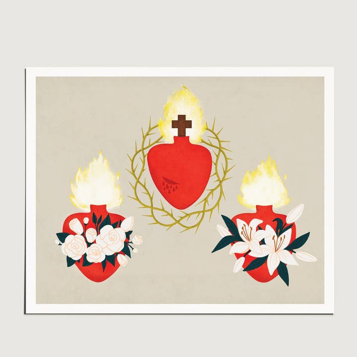 Providential Co. - Wholesale Art Print - Print: Holy Family Hearts Trio, 14x110