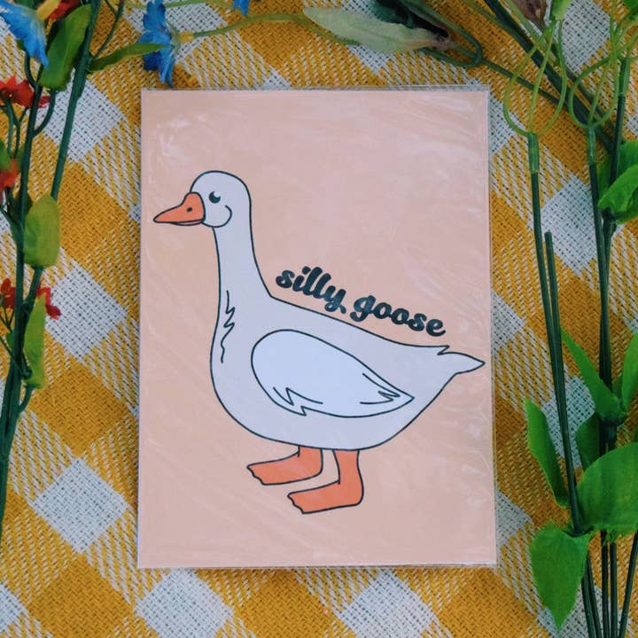 5x7 Silly Goose Print, Kawaii Väggdekor, Konsttryck för wholesale av Toadstool Creations