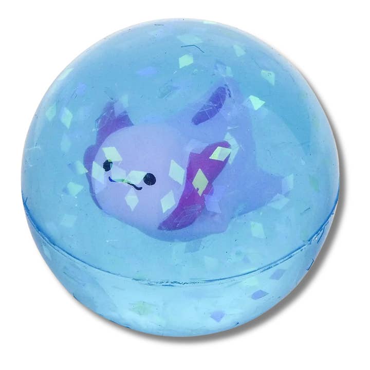 JSBlueRidge Toys – Engroshandel Sensorisk bold - Baby – Glitter Axolotl Hi-Bounce Fidget Legetøj til Børn - Assorterede