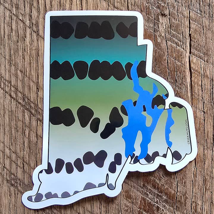 Rhode Island Striper Skin Sticker for wholesale by creeknuts.com
