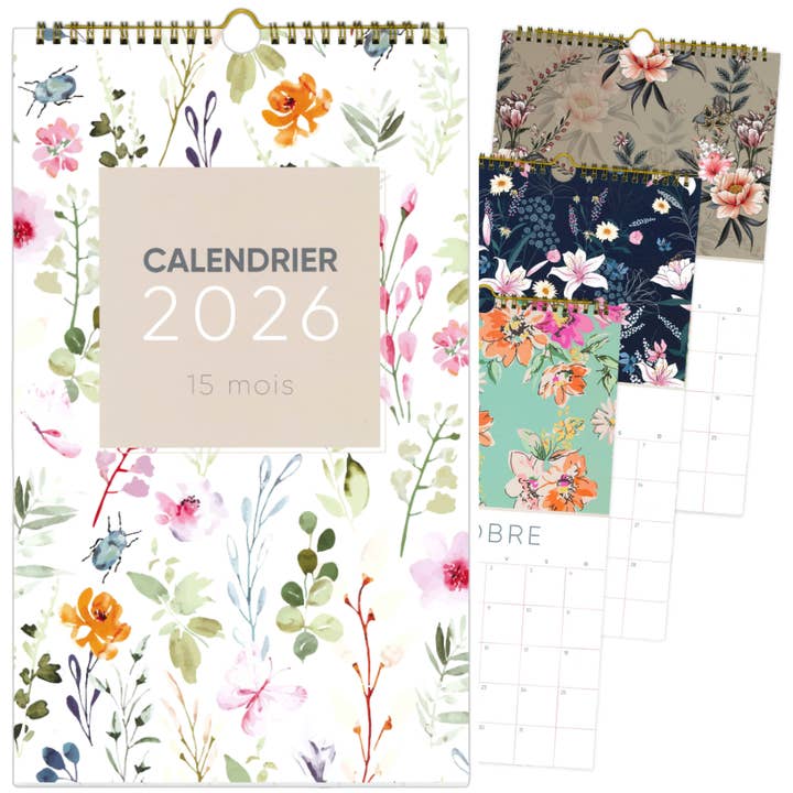 CALENDRIER 15 MOIS-2026- FLEURS CLASSIQUES for wholesale by pierrebelvedere.com