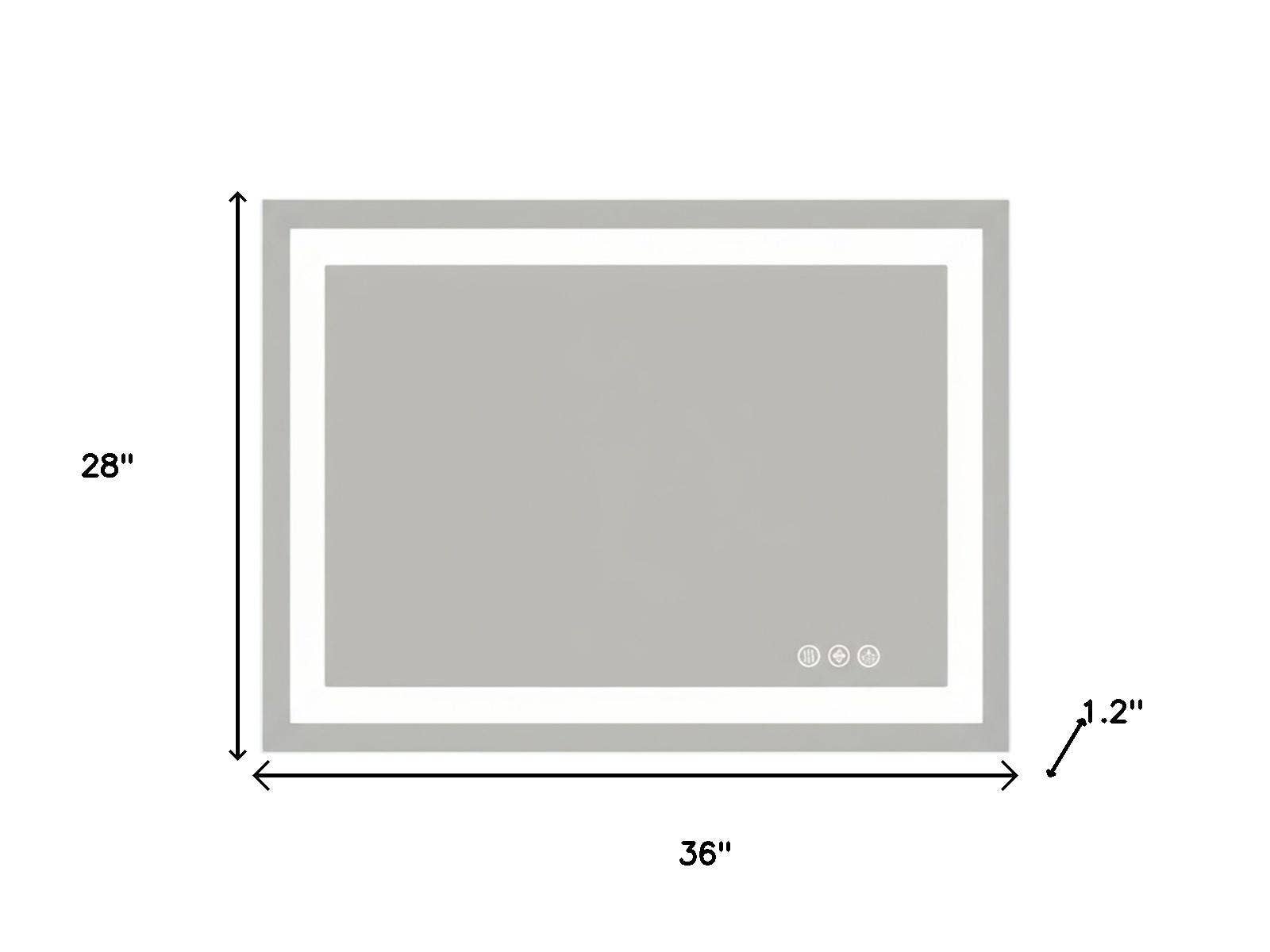 HomeRoots – wholesale Tvättställsspegel – 28" Klar belyst ramlös badrumsspegel2