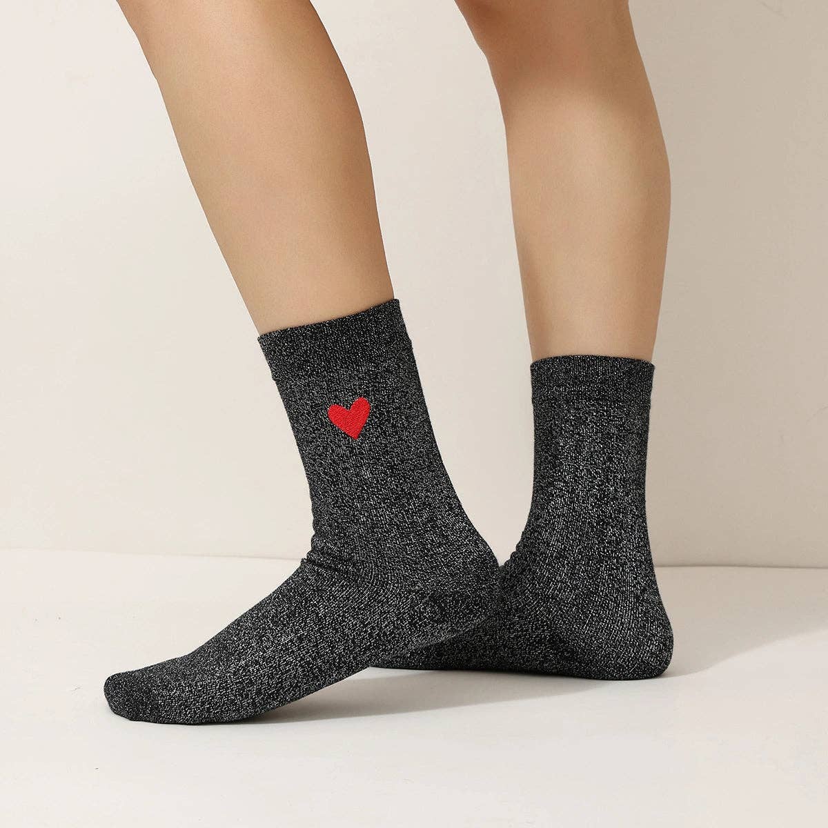Tites Chaussettes - Venta al por mayor Calcetines - Mujer - Calcetines Altos Lurex Corazón Mujer I 35-412