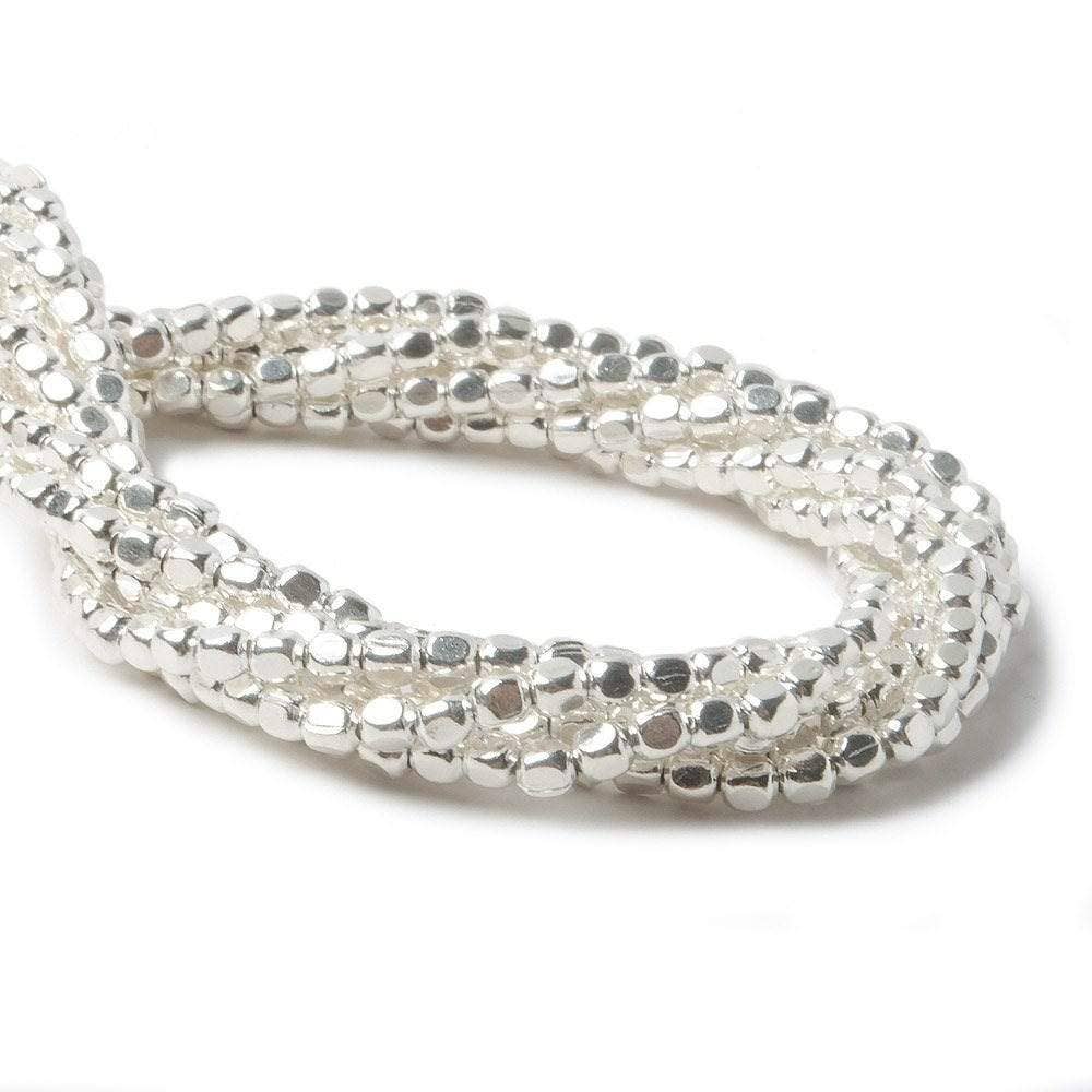 Beads of Cambay - Wholesale Beads - 3mm Sterling Silver Plain Cube 8 inch 65 beads1