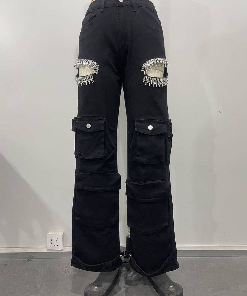 Aria Romance – wholesale Jeans – Women’s – Distressed Wash Cargo Jeans9