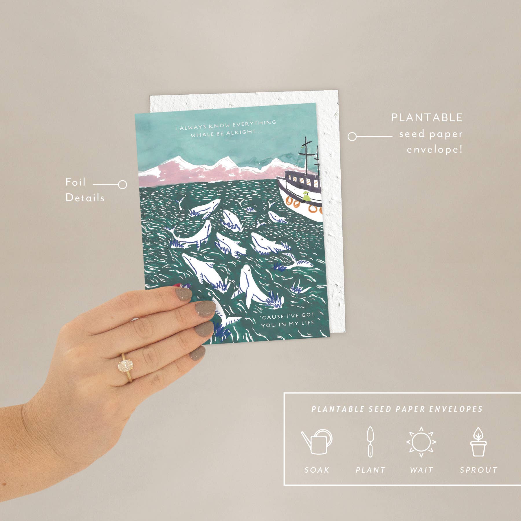 Seedlings - Wholesale Friendship Card - Whales - Love + Friendship Card1