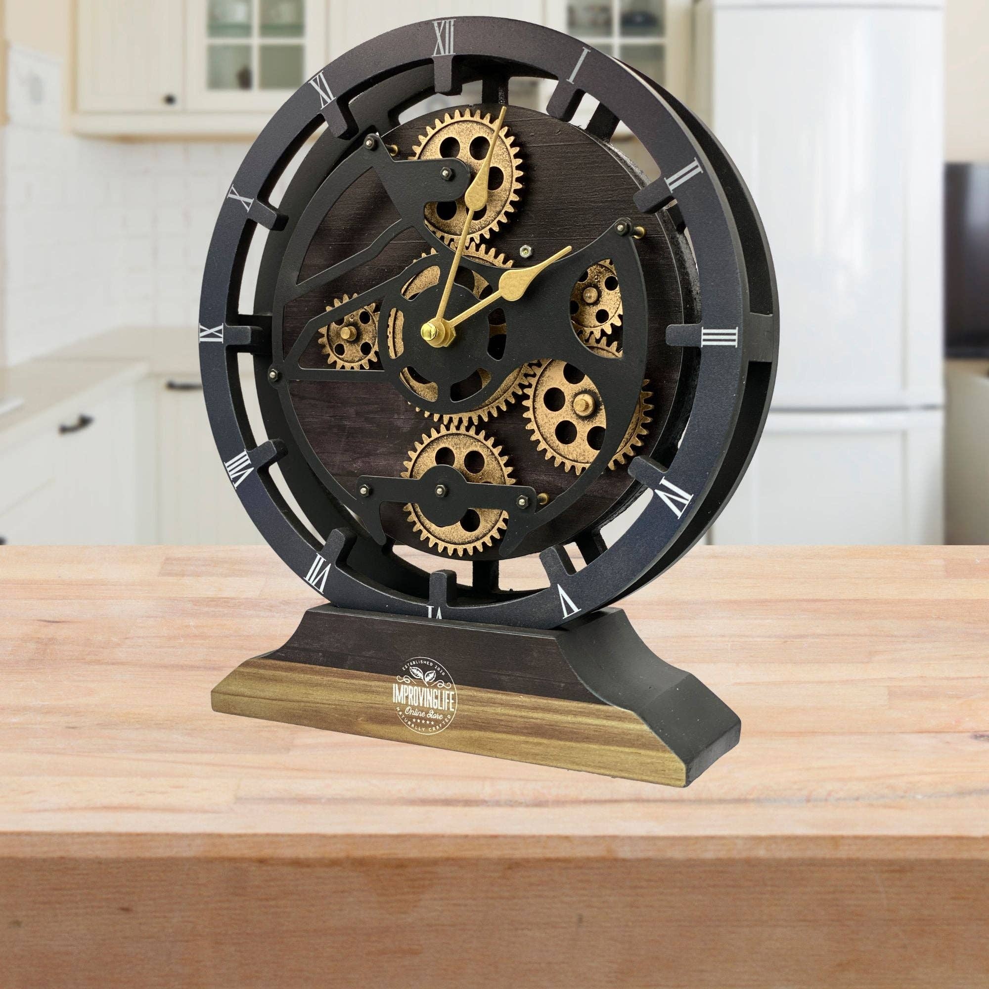 The Gears Clock - Wholesale Desk Clock - CANADA LINE DESK/WALL CLOCK 10 INCH VINTAGE BLACK15