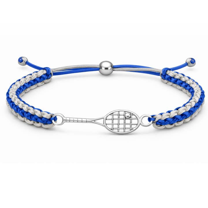 Tennis Racket Multi Colored Rope Bracelet - Pick Colors for wholesale by Sportybella