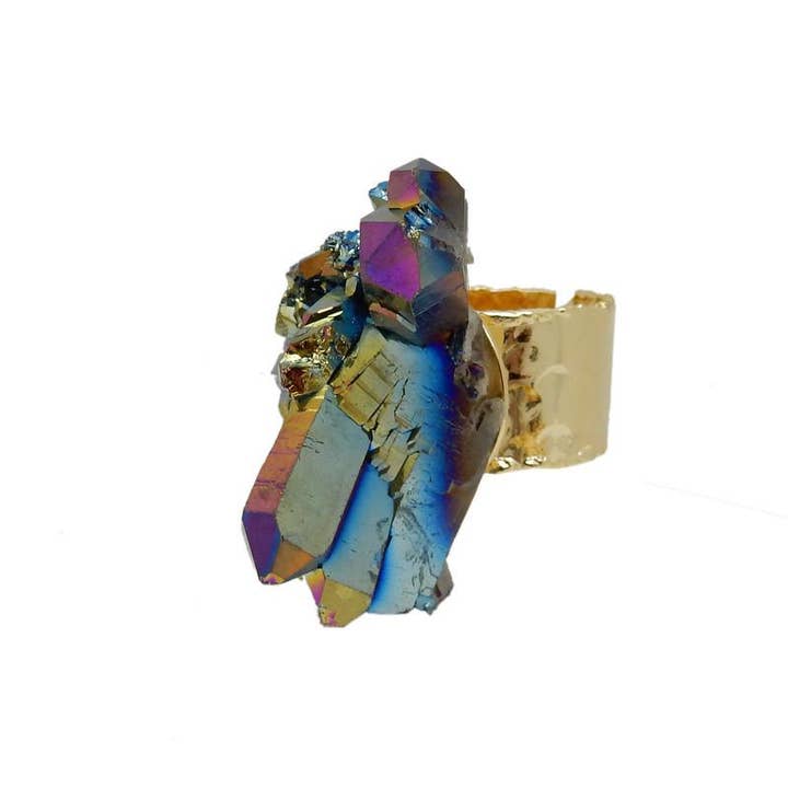 Rock Paradise - Wholesale Cocktail/statement ring - Crystal Point Cluster Ring with Electroplated Band14