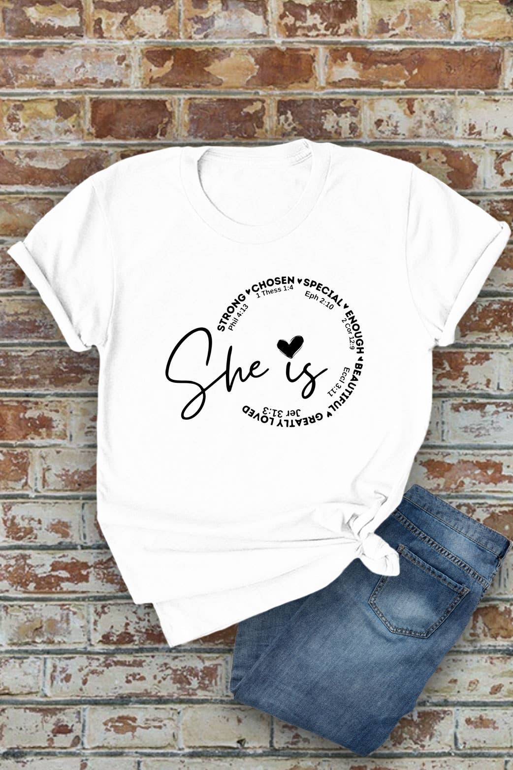 Top Avenue - Wholesale Screen Printed T-Shirt - Women's - She Is Strong Chosen Special, Unisex Round Neck T-Shirt0