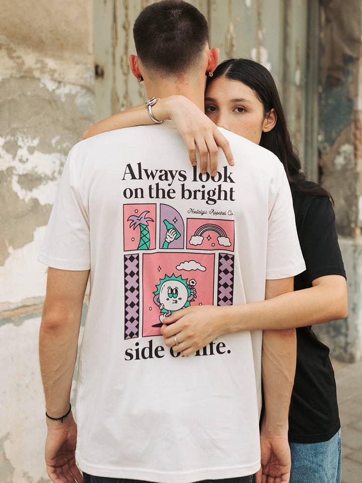 Always Look on the Bright Side of Life - White T-shirt for wholesale by Nostalgic Apparel